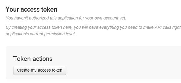 Twitter アプリのアクセストークンの生成